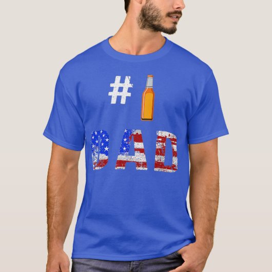 Mannen 1 vader nummer één vaders dag Amerikaanse v T-shirt (Voorkant)