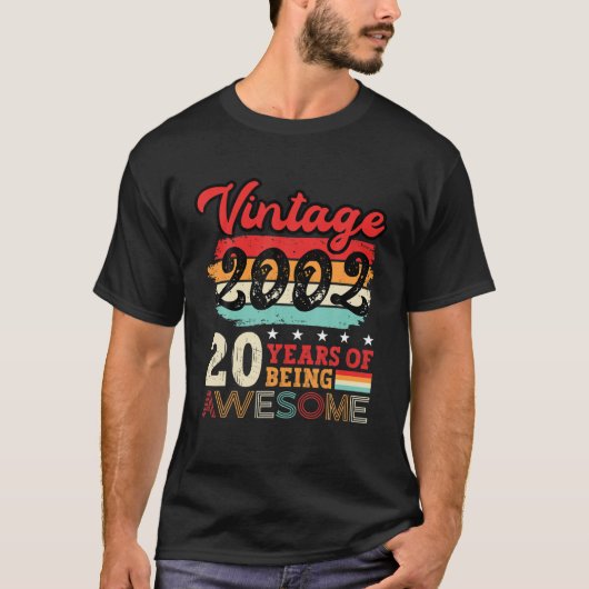 Mannen 20e verjaardag Cool Bday Idea die 20 jaar d T-shirt (Voorkant)