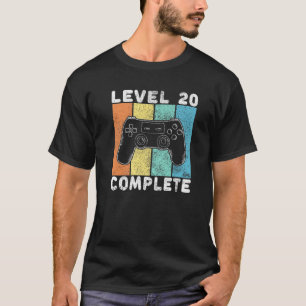 Mannen 20e verjaardag Mannen Gaming Level 20 Compl T-shirt
