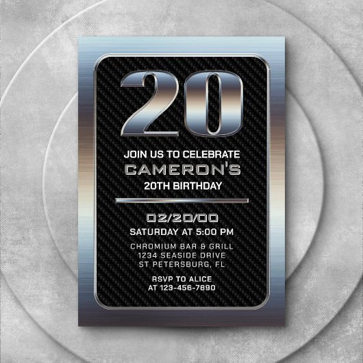 Mannen 20th Verjaardag Kaart