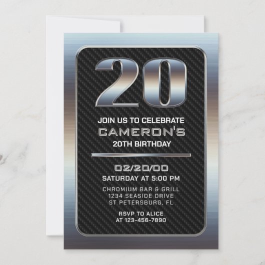 Mannen 20th Verjaardag Kaart (Voorkant)