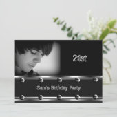 Mannen 21e verjaardag Black Metal look Afbeelding Kaart (Staand voorkant)