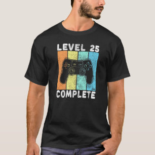 Mannen 25e verjaardag Mannen Gaming Level 25 Compl T-shirt