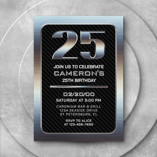 Mannen 25th Verjaardag Kaart