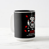 Mannen 2e Jubileum voor weduwen Tweekleurige Koffiemok (Voorkant links)