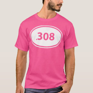 Mannen 308 jachtgeweer ronde kaliber geweer eigena t-shirt