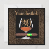 MANNEN 30e Birthday-INVITATIES COGNAC-SJABLOON Kaart (Voorkant)