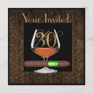 MANNEN 30e Birthday-INVITATIES COGNAC-SJABLOON Kaart