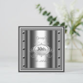 Mannen 30e Chrome verjaardagsfeestje Chrome Kaart (Staand voorkant)