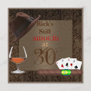 MANNEN 30e geboortecigars, Poker BRANDY-INVITATIES Kaart