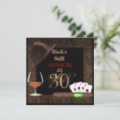 MANNEN 30e geboortecigars, Poker BRANDY-INVITATIES Kaart (Staand voorkant)