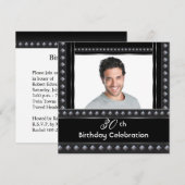 Mannen 30e verjaardag Black White Silver Kaart (Voorkant / Achterkant)