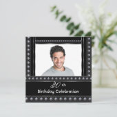 Mannen 30e verjaardag Black White Silver Kaart (Staand voorkant)