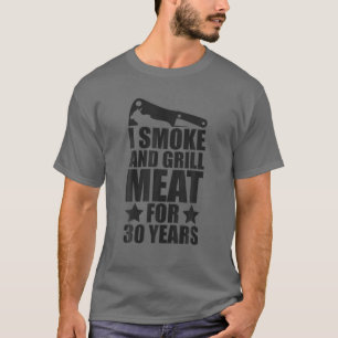 Mannen 30e verjaardag - enthousiast over grilling t-shirt
