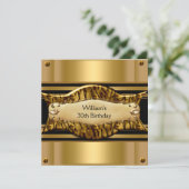 Mannen 30e verjaardag Gold Black Exotic Kaart (Staand voorkant)