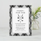 Mannen 30e verjaardag Golf Modern Argyle Zwart Kaart (Staand voorkant)