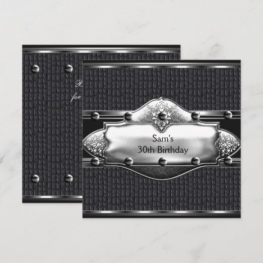 Mannen 30e verjaardag lederen zildemans kaart (Voorkant / Achterkant)