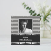 Mannen 30e verjaardag van de metaal zwarte mannetj kaart (Staand voorkant)