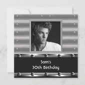 Mannen 30e verjaardag van de metaal zwarte mannetj kaart (Voorkant)