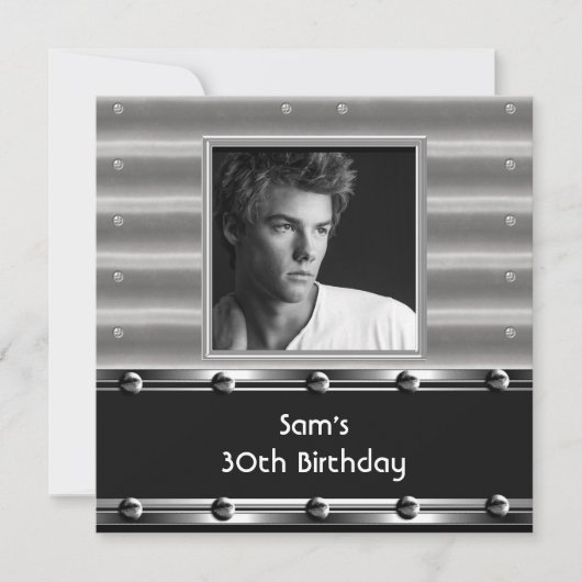 Mannen 30e verjaardag van de metaal zwarte mannetj kaart (Voorkant)