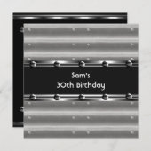 Mannen 30e verjaardag van de metaal zwarte mannetj kaart (Voorkant / Achterkant)