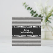 Mannen 30e verjaardag van de metaal zwarte mannetj kaart (Staand voorkant)