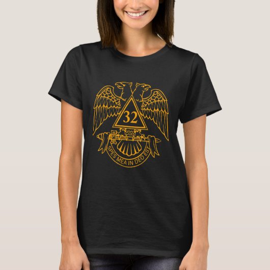 Mannen 32e graad Masonic Scottish Rite Wings Down T-shirt (Voorkant)