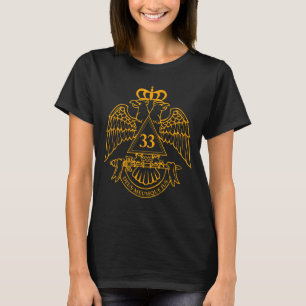 Mannen 33e graad Masonic Scottish Rite Wings Down T-shirt