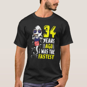 Mannen 34 jaar geleden was ik de snelste 34ste ver t-shirt