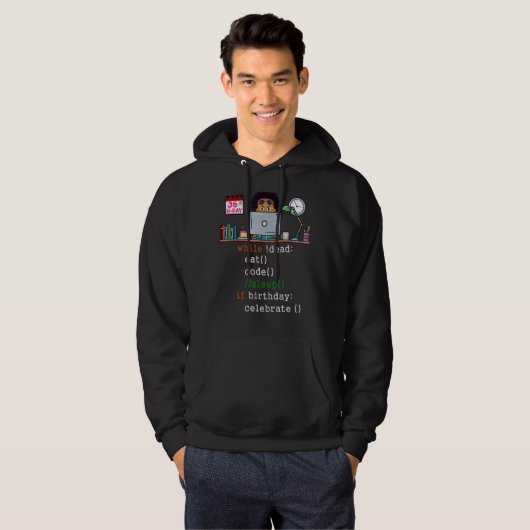 Mannen 36e verjaardag I Software Engineer & Coder Hoodie (Voorkant volledig)