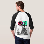 Mannen 3/4 sleeve Baseball-T-shirt T-shirt (Achterkant volledig)