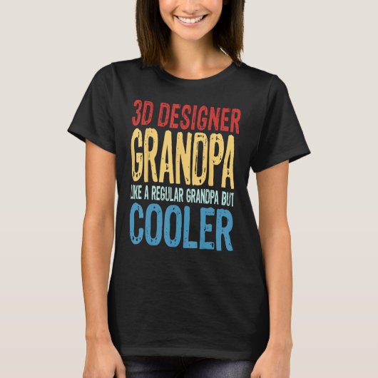 Mannen 3D designer opa als een gewone opa b T-shirt (Voorkant)