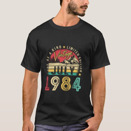  Mannen 40 jaar oud cadeau Grappig Juli 1984 40th T-shirt (Voorkant)