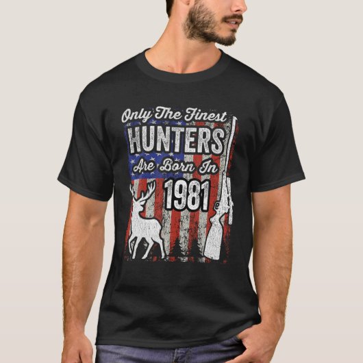 Mannen 40-jarige jager Funny Deer Hunter T-shirt (Voorkant)