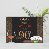 MANNEN 40e geboortecigars, Poker BRANDY-INVITATIES Kaart (Staand voorkant)