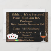 MANNEN 40e geboortecigars, Poker BRANDY-INVITATIES Kaart (Achterkant)