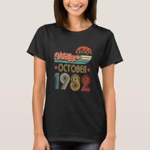 Mannen 40e verjaardag 40 jaar oude Vintage oktober T-shirt