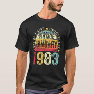 Mannen 40e verjaardag januari 1983 40 jaar t-shirt