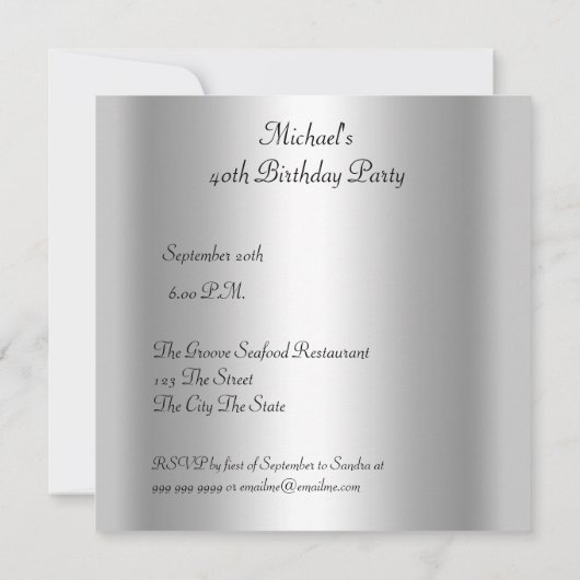 Mannen 40e verjaardag kaart (Achterkant)