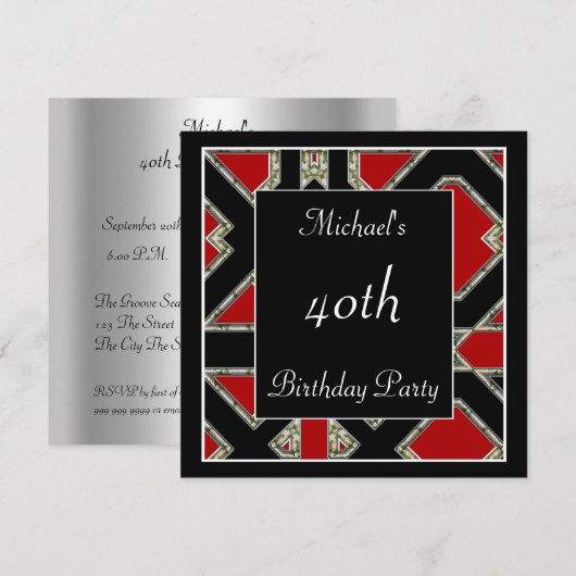 Mannen 40e verjaardag kaart (Voorkant / Achterkant)