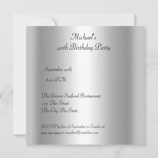 Mannen 40e verjaardag kaart (Achterkant)