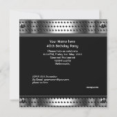 Mannen 40e verjaardag Silver Metal Studs Black Kaart (Achterkant)