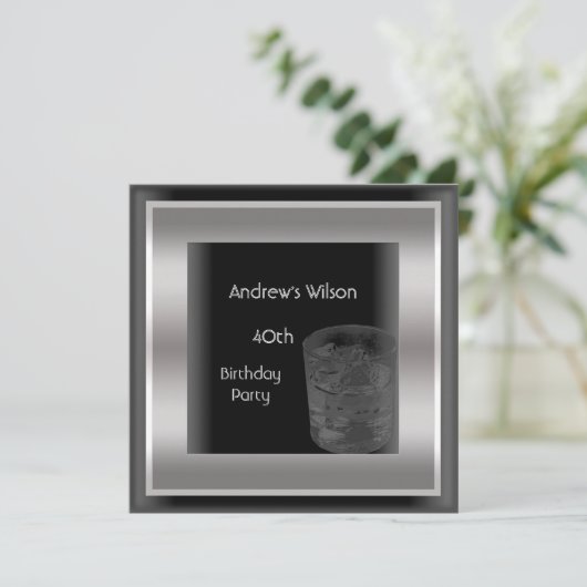 Mannen 40e verjaardag van het Man van de Elegant B Kaart (Staand voorkant)