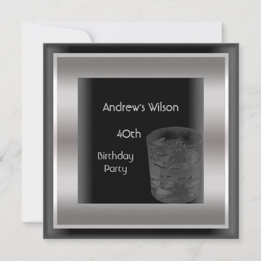 Mannen 40e verjaardag van het Man van de Elegant B Kaart (Voorkant)