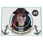 Mannen 40ste Pirate Birthday Funny add Face Great Groot Cadeauzakje (Voorkant)