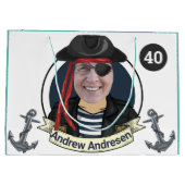 Mannen 40ste Pirate Birthday Funny add Face Great Groot Cadeauzakje (Achterkant)