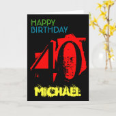 Mannen 40ste verjaardag Gepersonaliseerd Wenskaart Kaart (Gele Bloem)