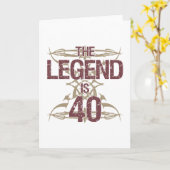 Mannen 40th Birthday Kaart (Gele Bloem)