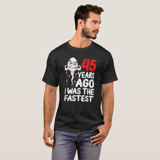 Mannen 45e Verjaardag Gag Jurk 45 jaar geleden was T-shirt (Voorkant volledig)