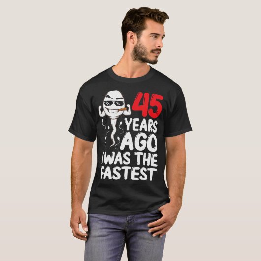 Mannen 45e Verjaardag Gag Jurk 45 jaar geleden was T-shirt (Voorkant volledig)